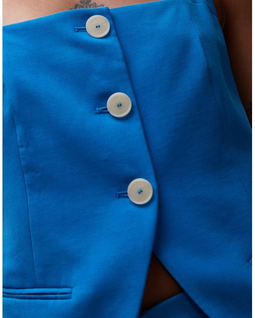Mango Blue – weste aus leinenmix