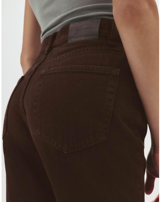 Pull&Bear Brown High-Waist Mom Fit Jeans