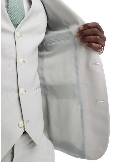 Giacca Da Abito Skinny Chiaro di ASOS in White da Uomo