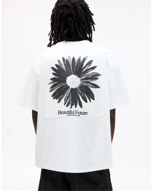 Pull&Bear – kurzärmliges sweatshirt in White für Herren