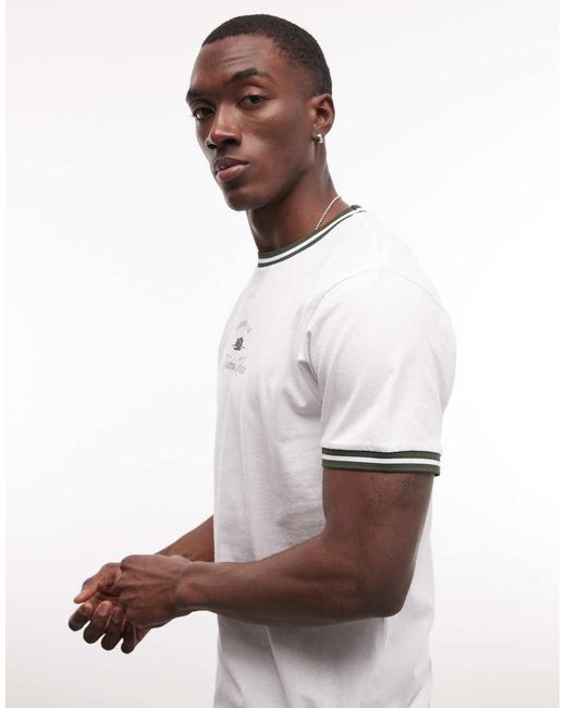 ASOS White Regular Fit T-shirt With Text Graphic for men