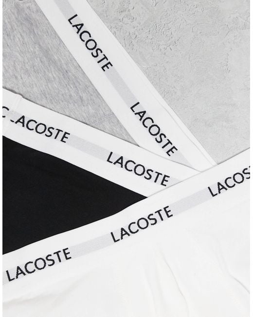 Lacoste Black 3 Pack Trunks for men