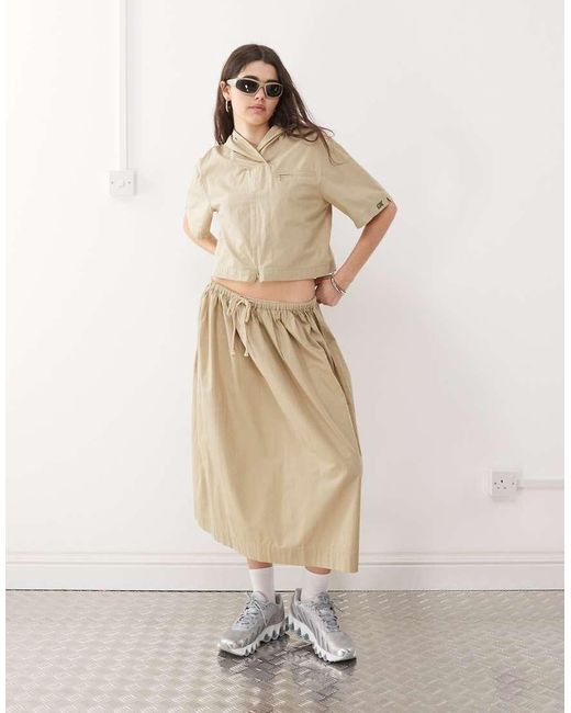 Collusion Natural Hooded Zip Front Shirt