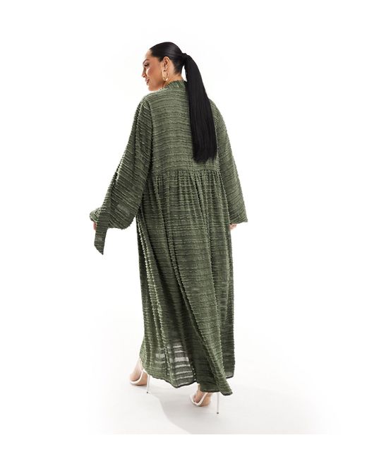 ASOS Green Asos Design Curve Fluffy Chuck On Midi Dress