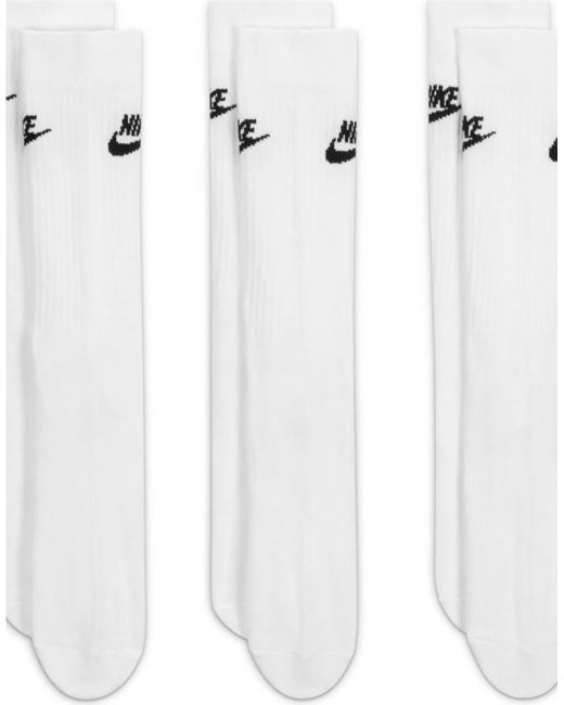 Nike White Everyday Essential 3 Pack Crew Socks
