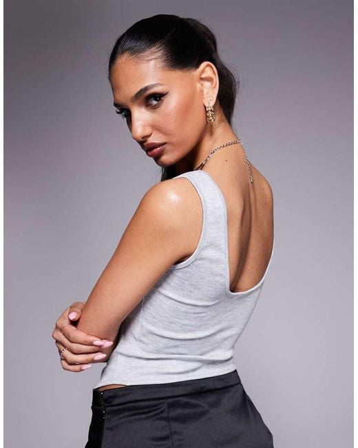 ASOS Black Square Neck Corset Top