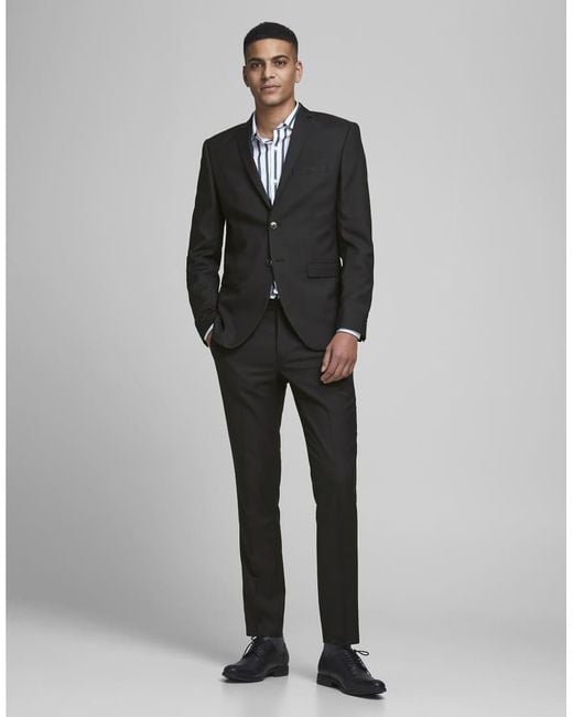 Jack & Jones Black Single-Breasted Blazer And Trousers for men