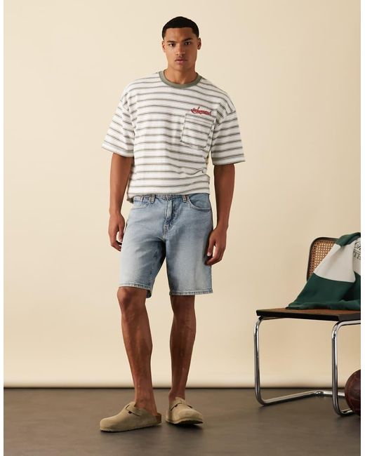 Levi's Blue 445 Athletic Straight Fit Denim Shorts for men