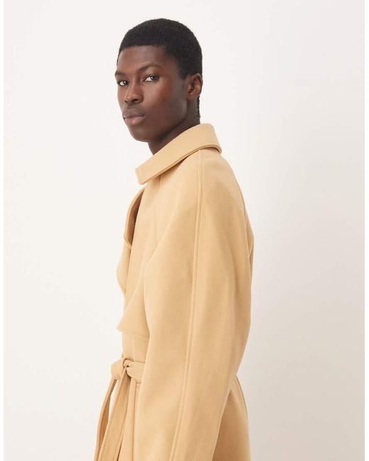 ASOS Natural Oversized Wool Look Overcoat for men