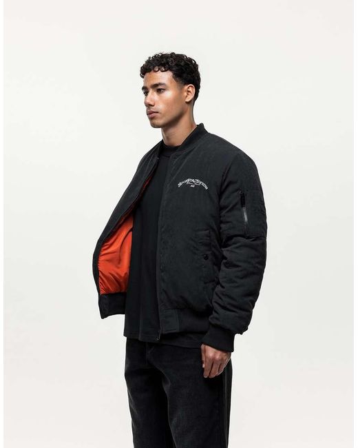 Good For Nothing Blue Oversized Bomber Jacket for men