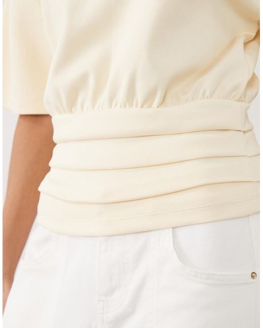 ASOS Natural Waist Detail Interlock Top
