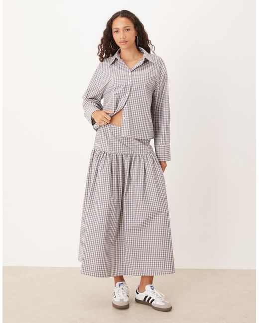 ASOS Gray Drop Waist Circle Maxi Skirt