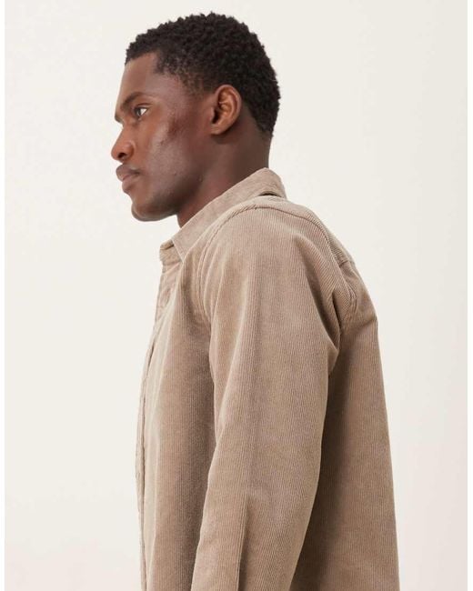 Sobrecamisa Beis De Pana De Mango de hombre de color Natural