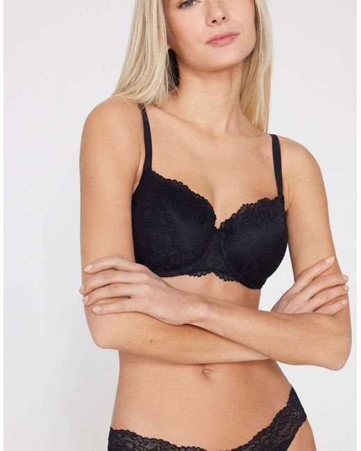 Tezenis Black Prague Full Coverage Lace Balconette Bra
