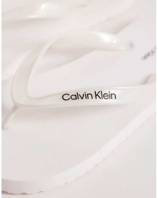 Calvin Klein Natural Jeans Metallic Flip Flops
