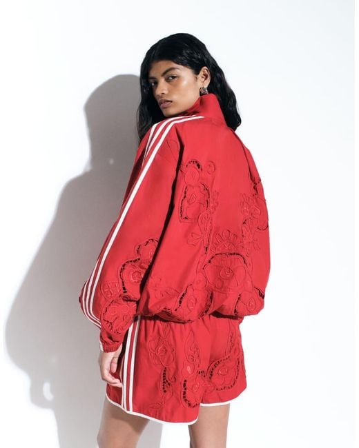 adidas Originals x ASOS Red Oversized Cutwork Track Jacket