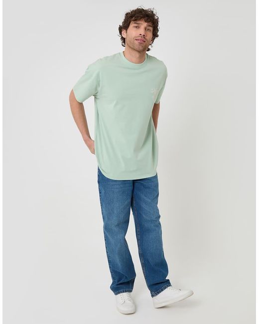 Threadbare Green Oversized Graphic Cotton T-Shirt for men