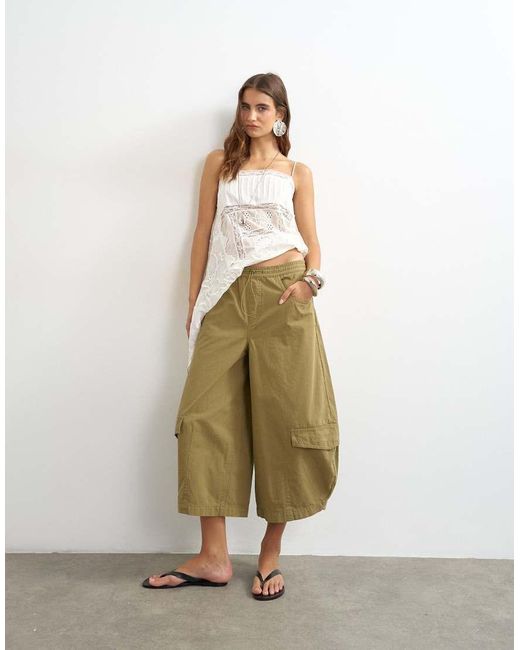TOPSHOP Natural Horeshoe Cargo Trouser