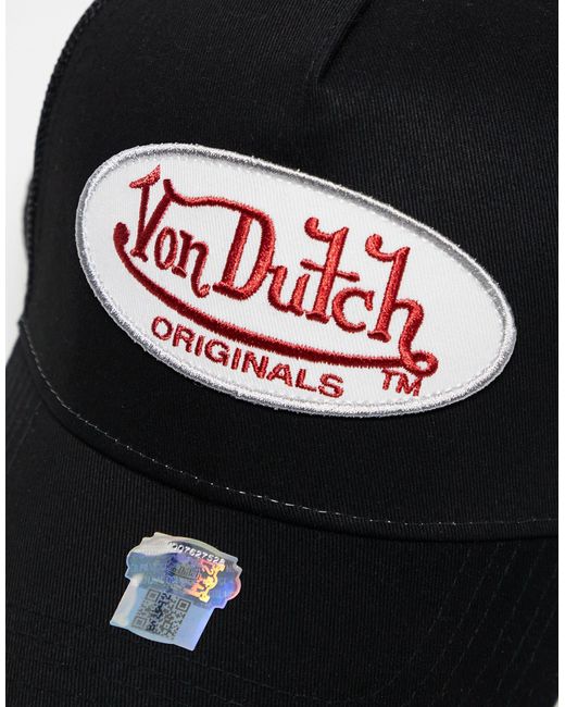 Cappellino trucker , rosso e bianco di Von Dutch in Black