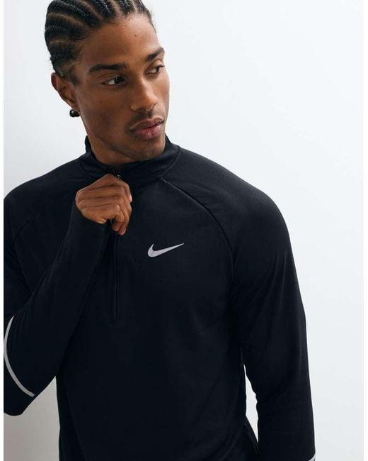 Nike Blue Miler Dri-Fit Half Zip Long Sleeve Top for men