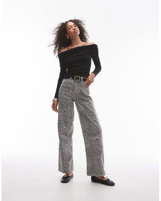 TOPSHOP Black Premium Ribbed Long Sleeve Off The Shoulder Top