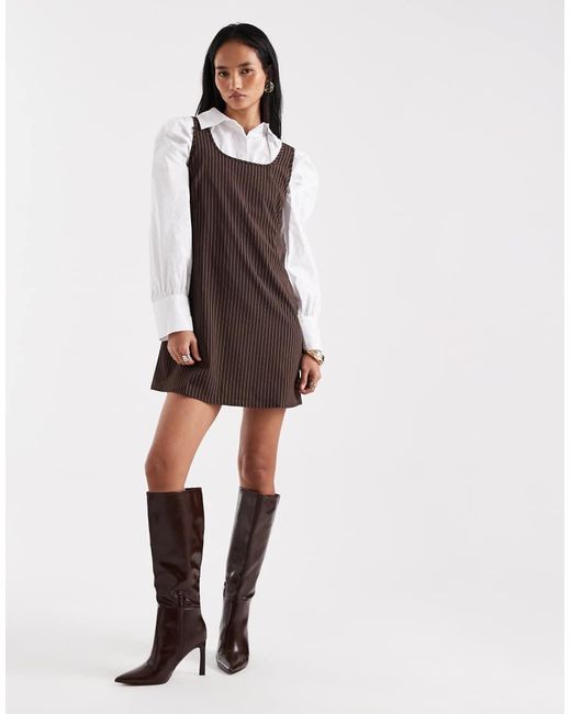 Pieces Elegante Mini-Jurk in het Brown