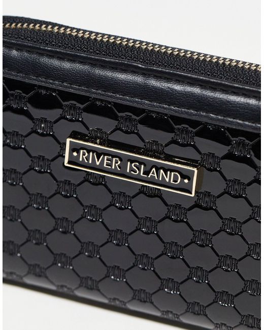 Monedero con diseño grabado River Island de color Black