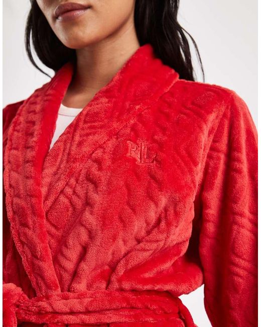 Ralph Lauren Red Shawl Collar Robe