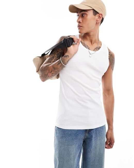 Pull&Bear White Vest for men