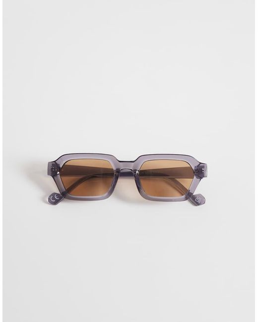ASOS White Rectangle Sunglasses for men
