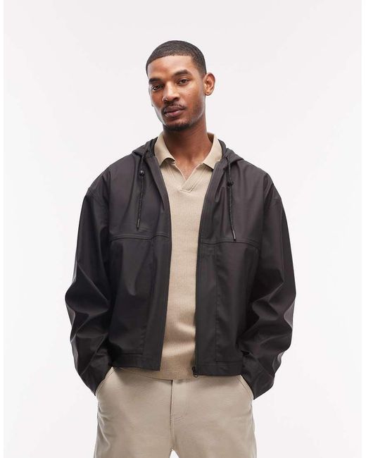ASOS Black Stormmaxtm Waterpoof Hooded Rain Jacket for men