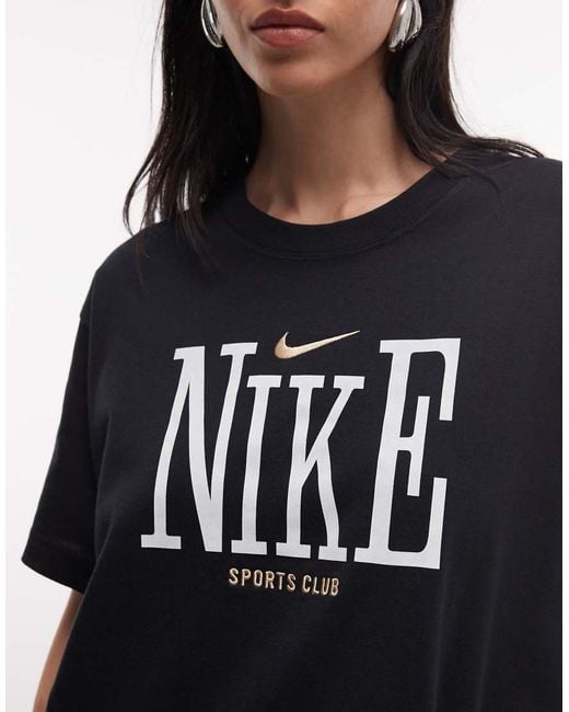 Nike Black Classic Oversized Graphic T-shirt