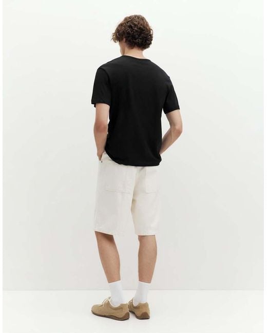 Pull&Bear Black Slim Fit Basic T-shirt for men