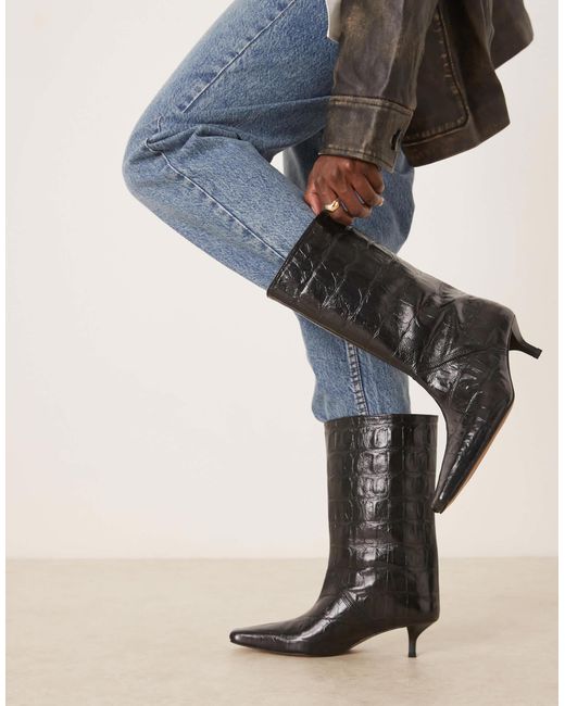 Calloway - bottes amples à enfiler en cuir ASOS en coloris Natural