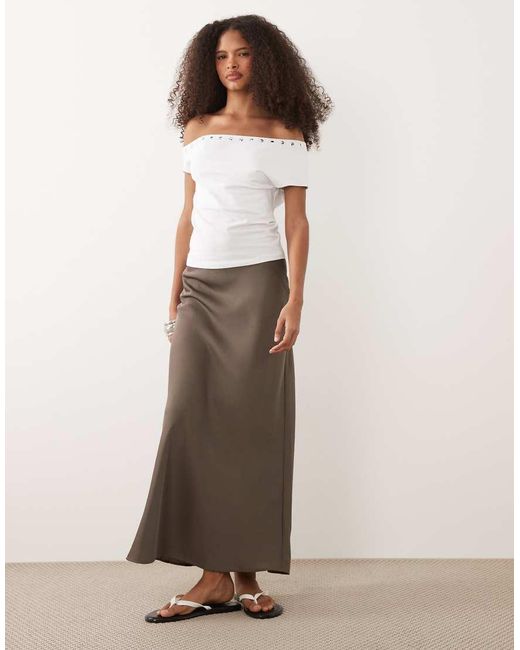 ASOS White Off Shoulder With Stud Details Top