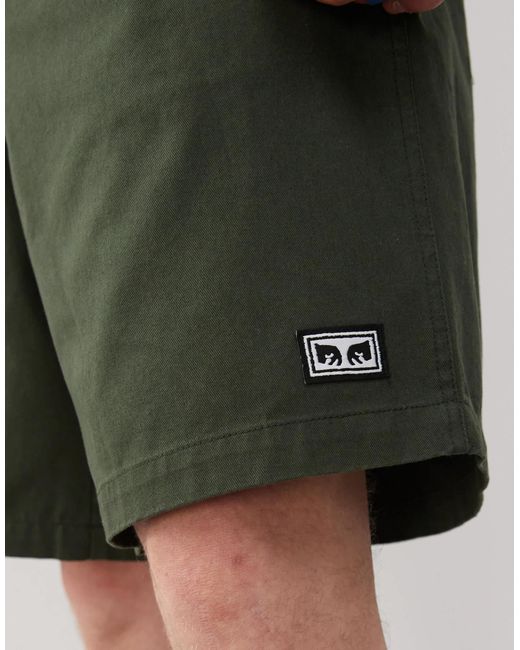 Obey Black Easy Relaxed Twill Shorts for men