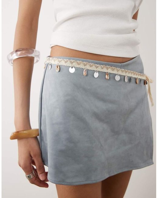 Motel White Osiel Shell Detail Skort