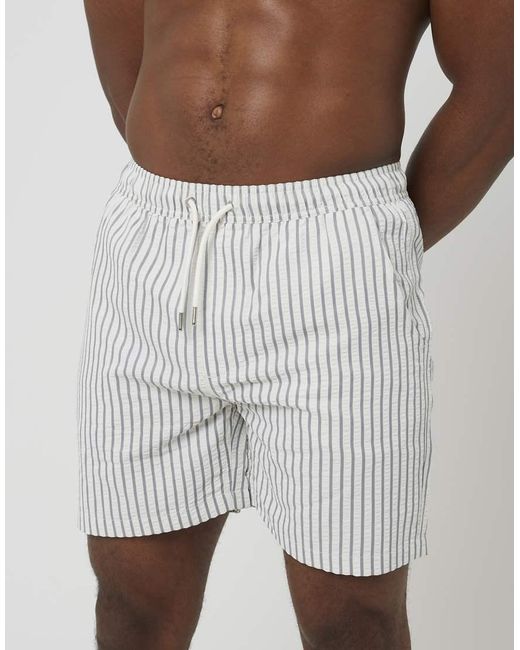 Brave Soul White Elasticated Swimshorts for men