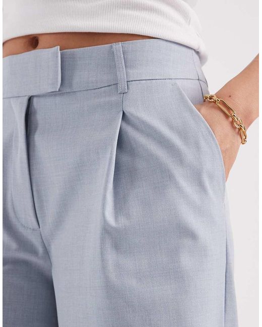 ASOS Blue Tailored Low Rise Relaxed Trouser