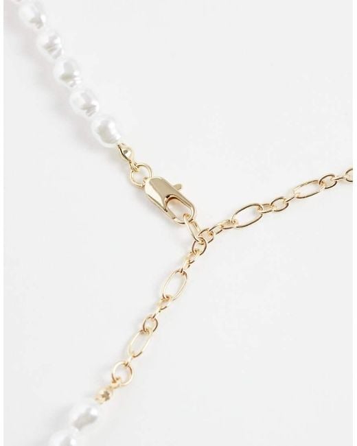 ASOS Natural 2 Pack Faux Pearl And Seedbead Necklace for men