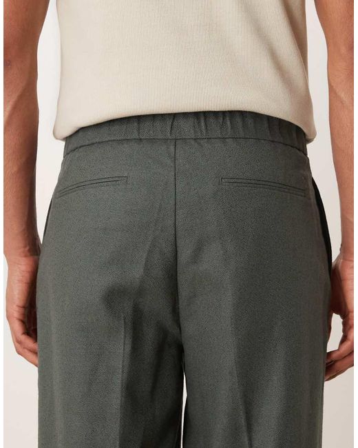 ASOS Natural Oversized Tapered Suit Trousers for men