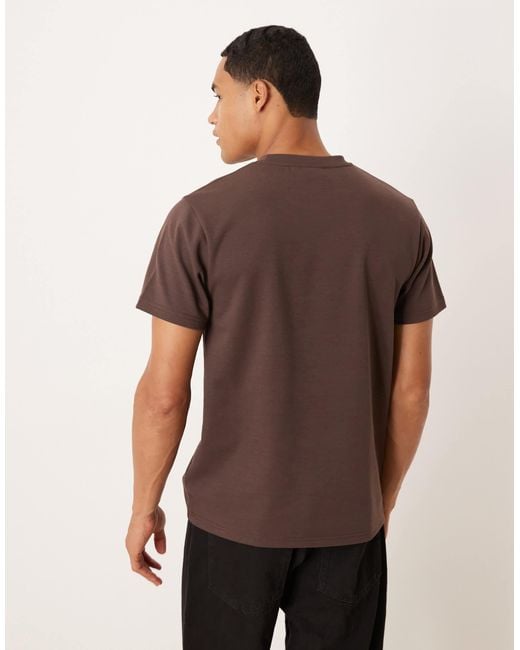 ASOS Brown Breathemaxtm Heavyweight Crew Neck T-shirt for men