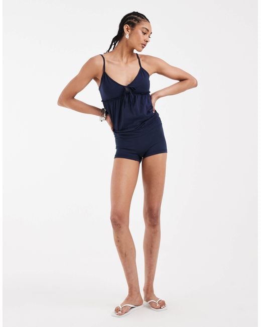 Hollister Blue Basic Micro Shorts