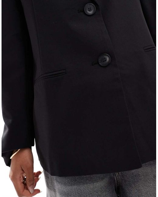Collusion Black Relaxed Oversized Blazer