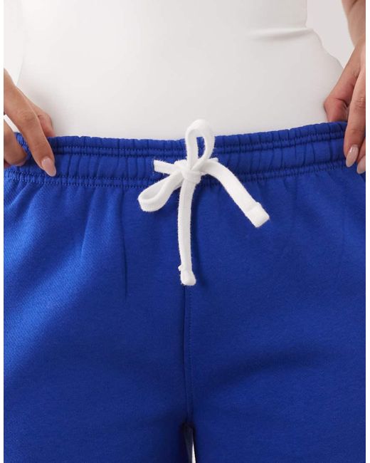 Kaiia Blue Cotton Rich Embroidered Logo Sweat Shorts