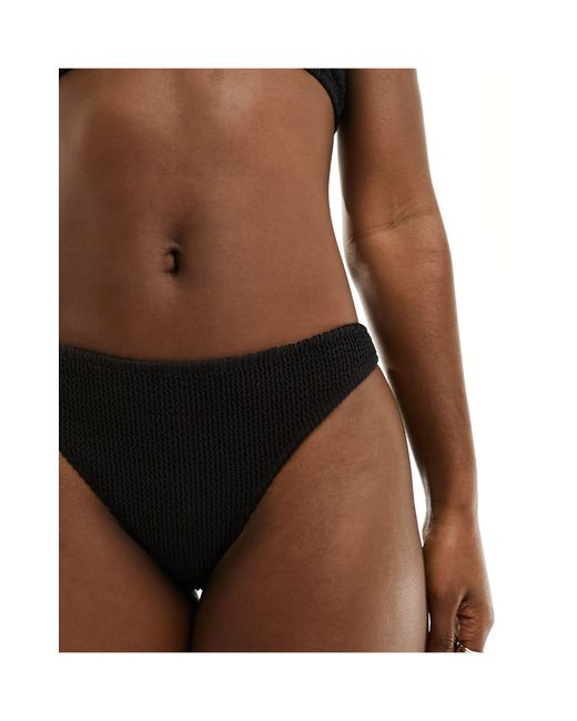 Weekday Black Ava Structured Brazilian Bikini Bottom