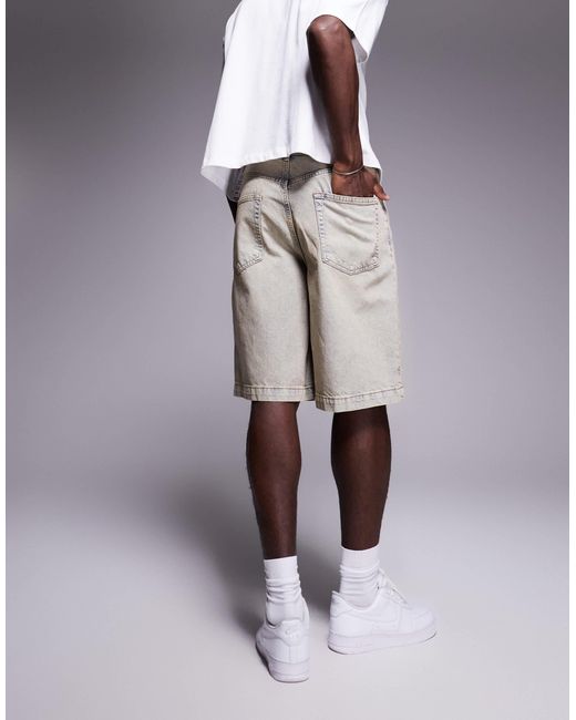 ASOS Gray Long Length Denim Jort for men