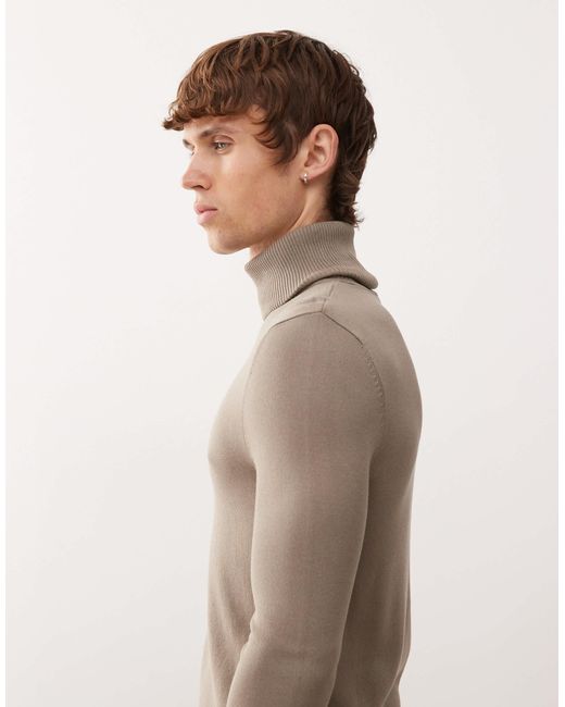 Collusion Natural Soft Knitted Roll Neck for men