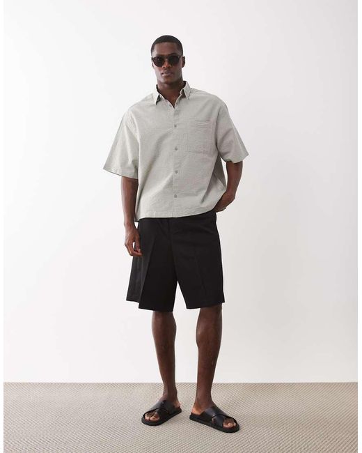 ASOS Black Tailored Pull On Bermuda Shorts for men