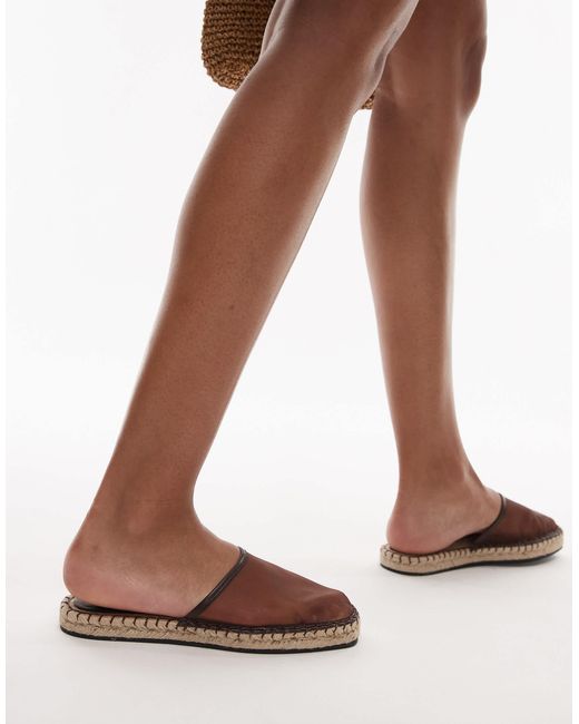 TOPSHOP Brown Harry Espadrille Mule